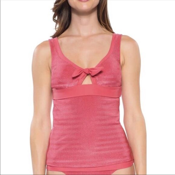 NWT BECCA Canyon Mesa Tankini Beach Swimsuit Top Size Small - Picture 1 of 7